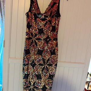 Kensie Multicolor Sequin Backless Dress